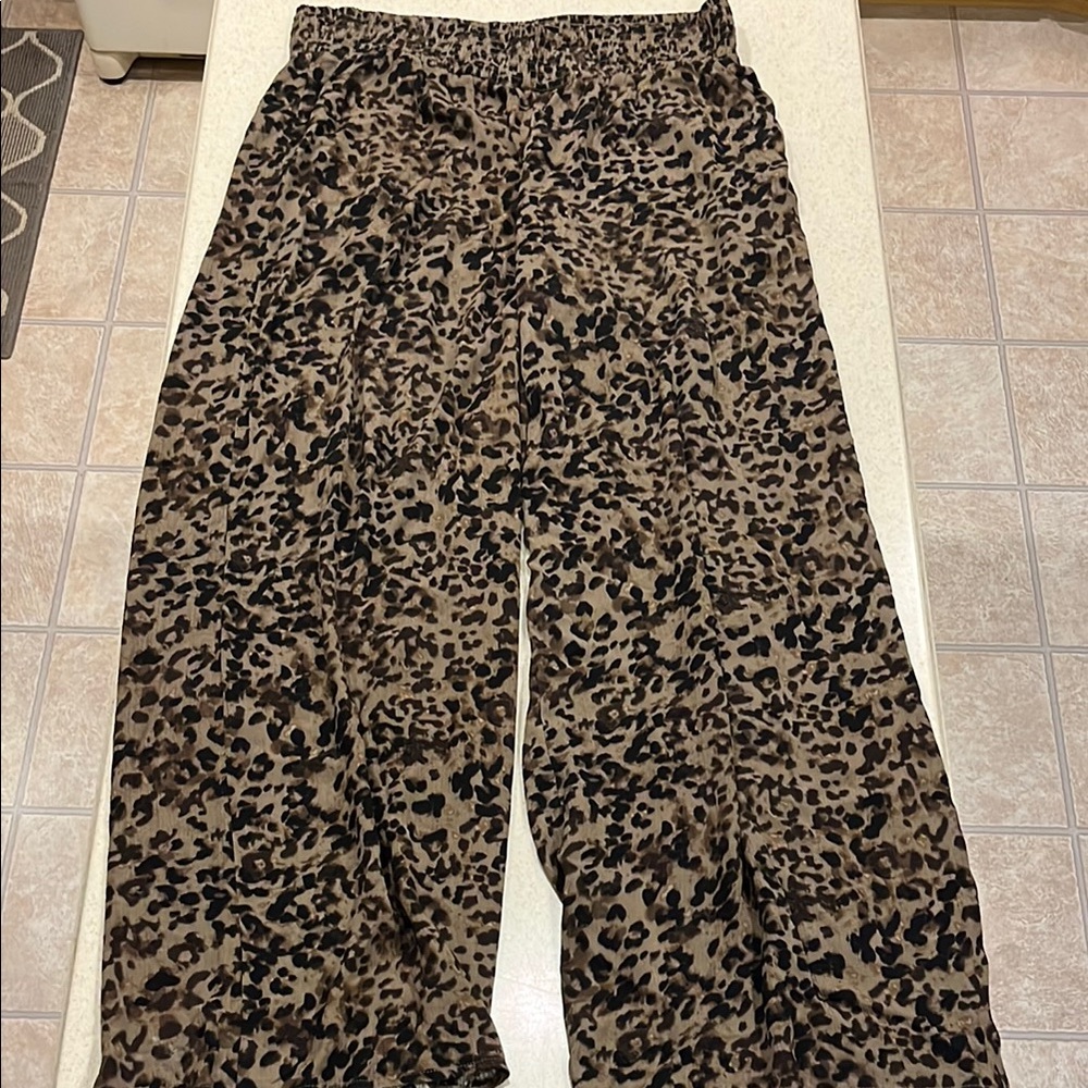 Leopard Print Palazzo Pants